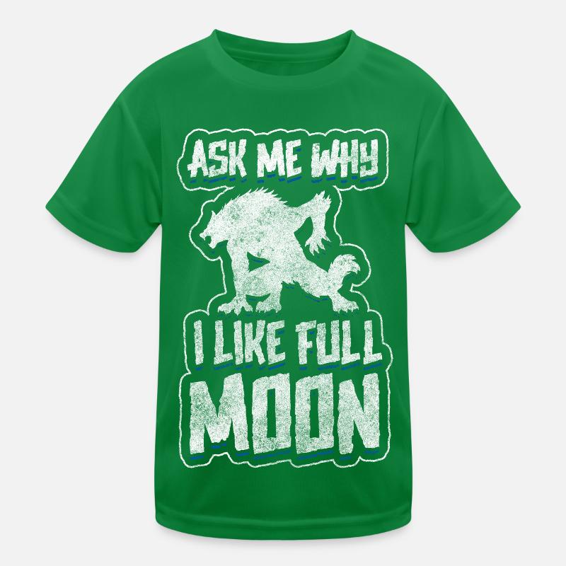 Full Moon Monster Fear Kids Functional T-Shirt