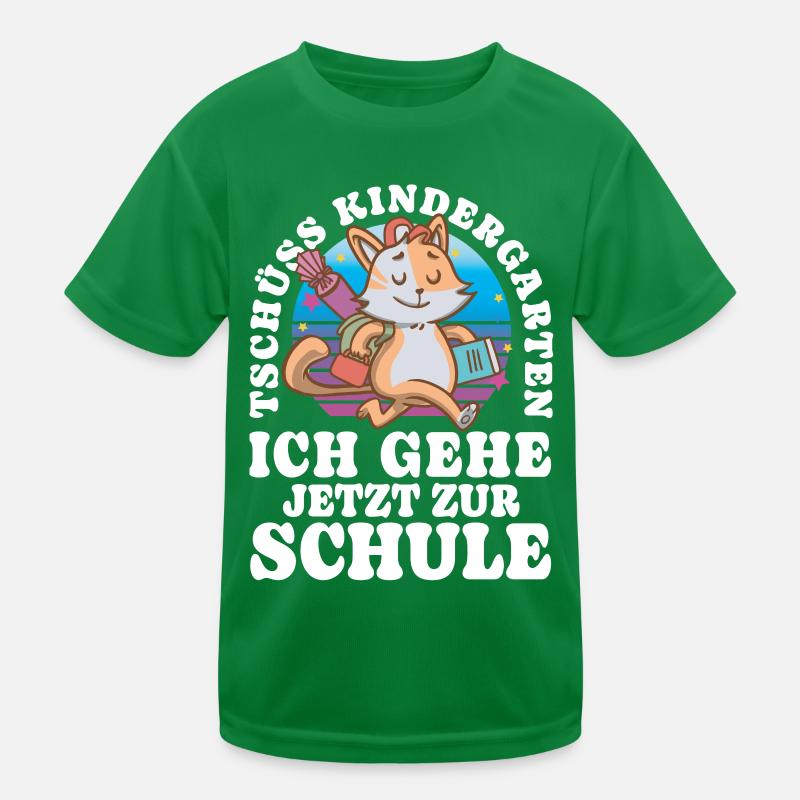 Einschulung Katze Kinder Funktions-T-Shirt