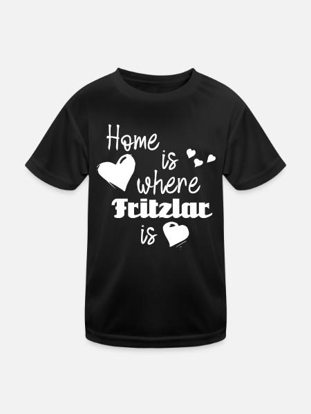 Zuhause in Fritzlar - Home is where Fritzlar is - Kinder Funktions-T-Shirt - Schwarz - Vorne