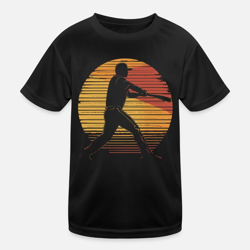 Baseball Vintage Baseball Player Kids Functional T-Shirt