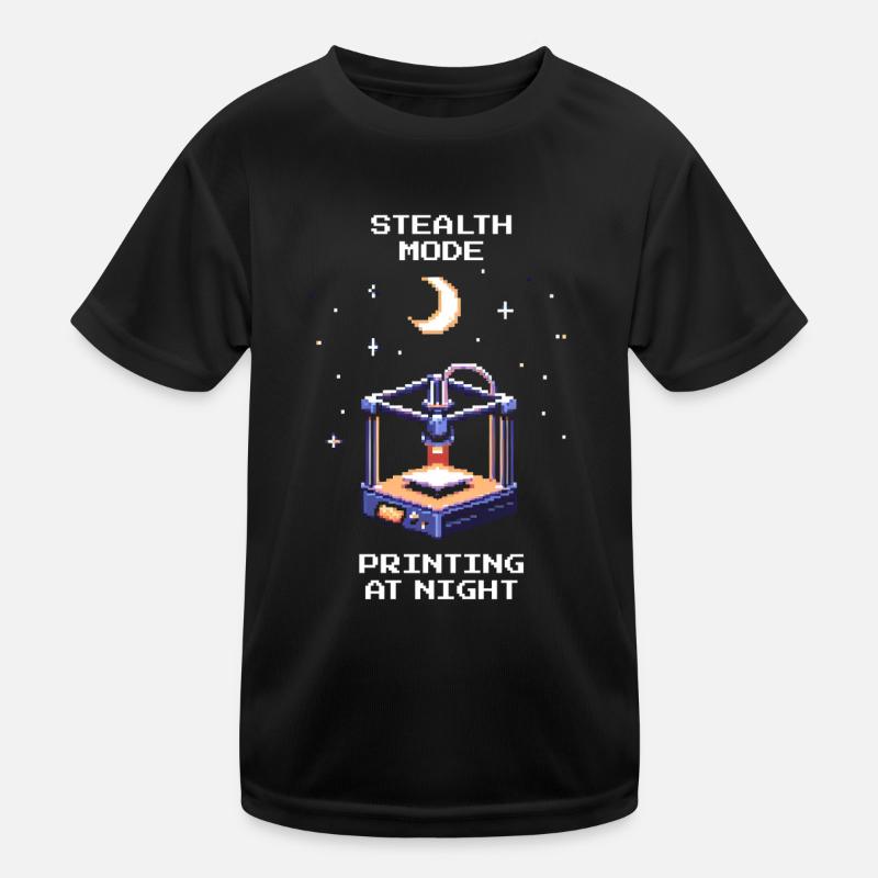 Stealth Mode: Night Printing | 3D Printing Print Bed Kids Functional T-Shirt