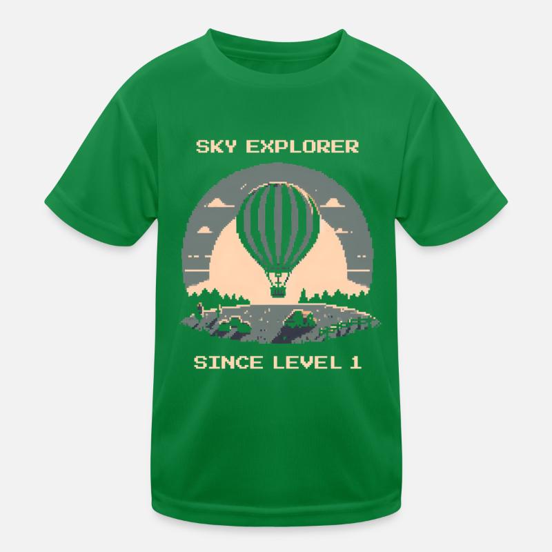 Balloon pilot since level 1 | buoyancy sky wind Kids Functional T-Shirt