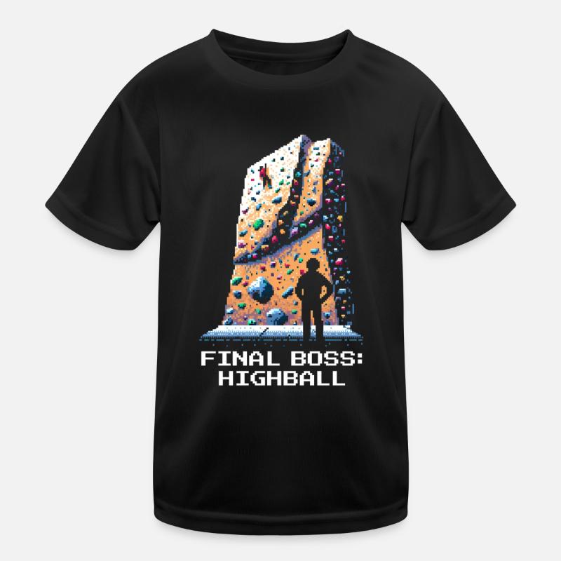 Final Combat: Highball | Bouldering Pixel Art Kids Functional T-Shirt