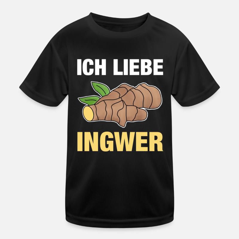 Ich liebe Ingwer Ginger Geschenk Kinder Funktions-T-Shirt