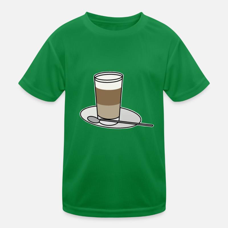 Latte Macchiato Glas Kaffee Geschenk Kinder Funktions-T-Shirt