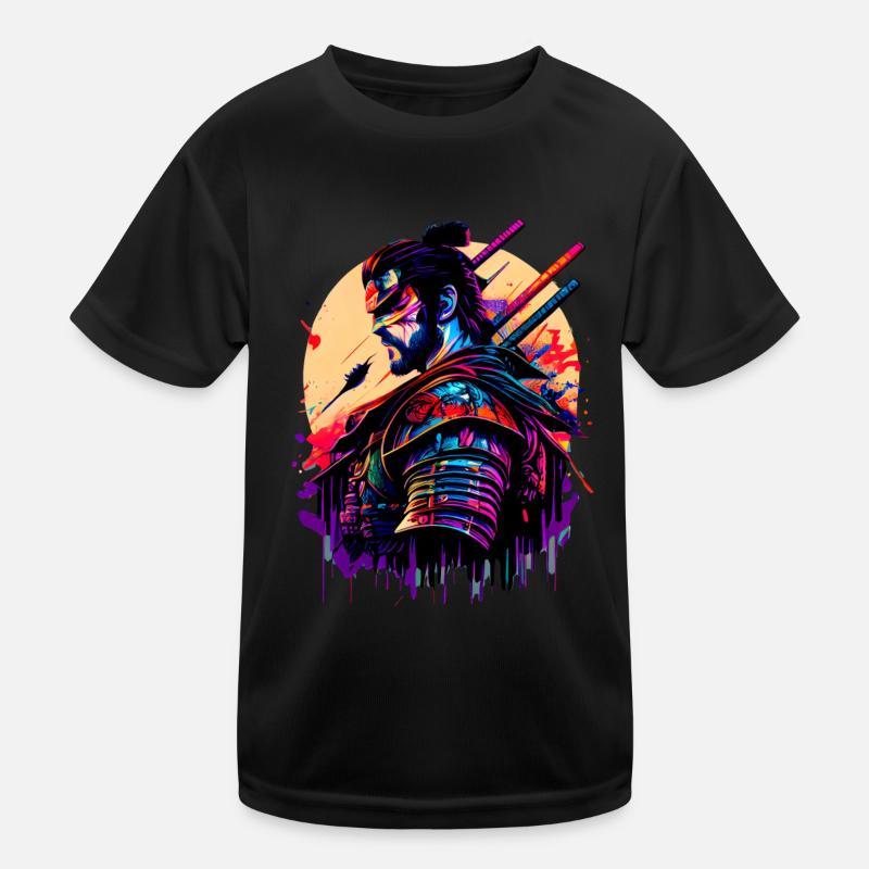 Illustration Samurai Krieger Japan Kinder Funktions-T-Shirt