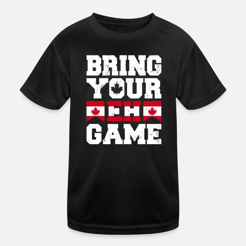 Bringen Sie Ihr Eh Game Canada Flaggensymbol nach Hause Stolz Kinder Funktions-T-Shirt