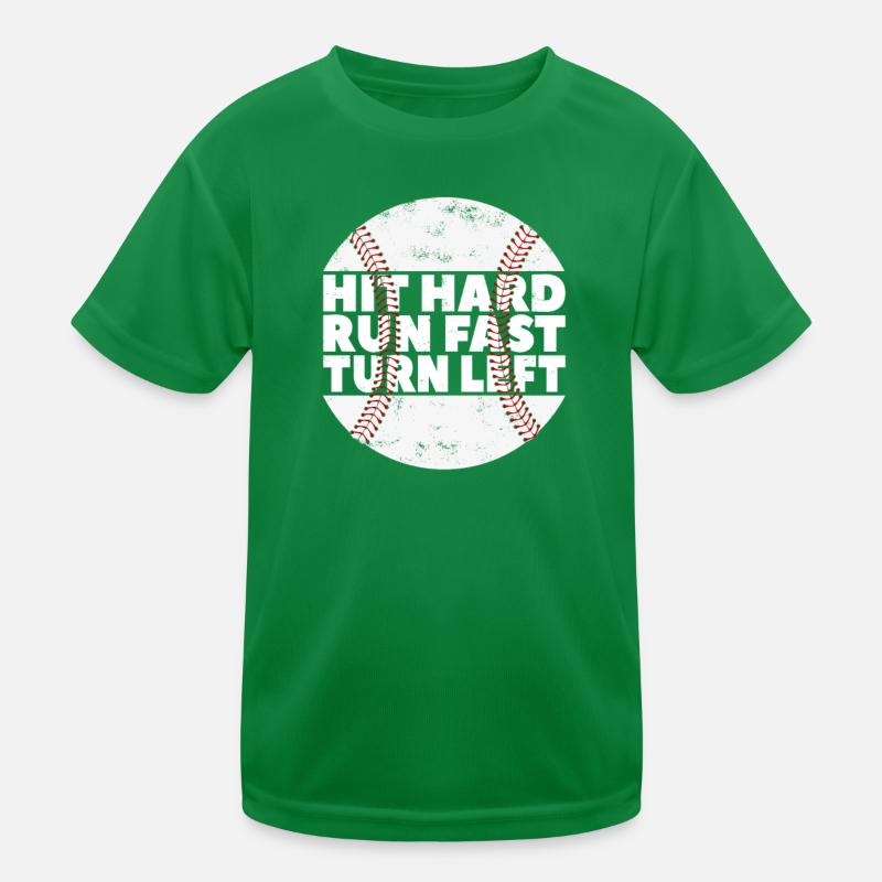 Frapper Dur Courir Rapide Tourner À Gauche Baseball Baseball T-shirt sport Enfant