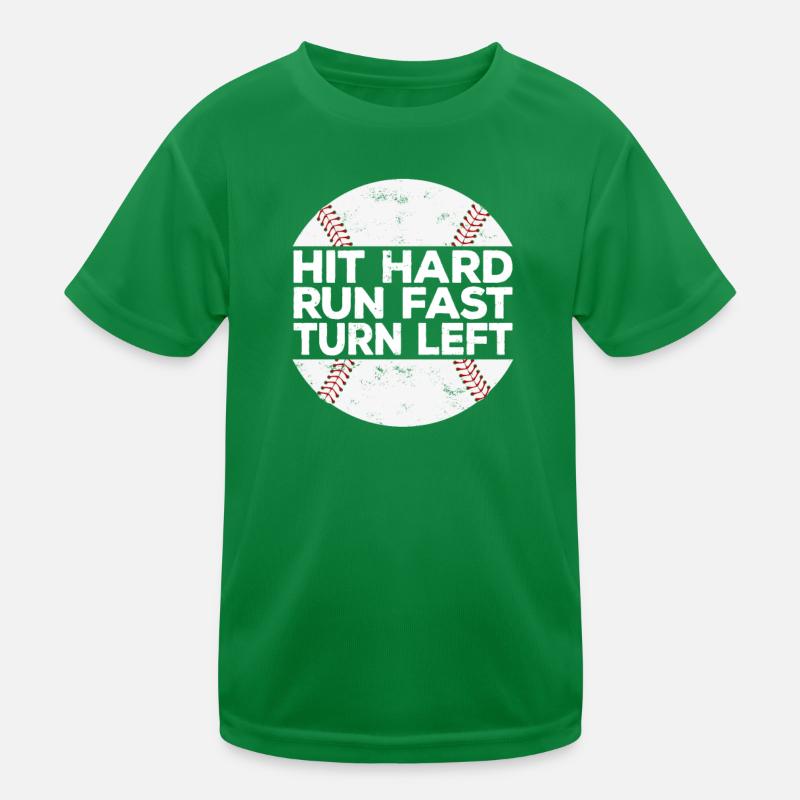 Frapper Dur Courir Rapide Tourner À Gauche Baseball Baseball T-shirt sport Enfant