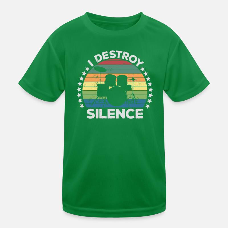 I Destroy Silence Percussion Batteur Percussionniste T-shirt sport Enfant