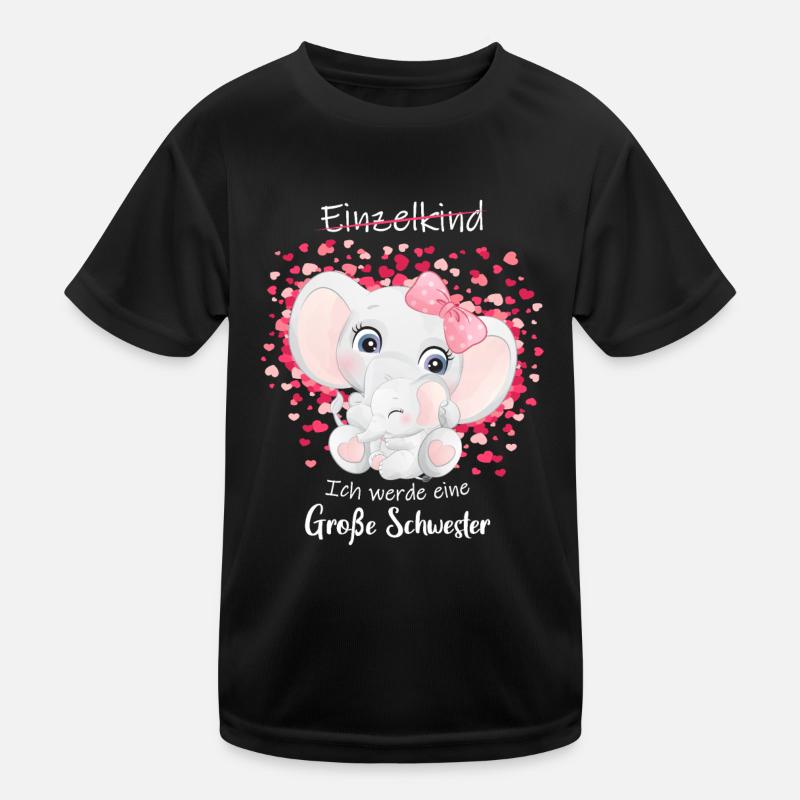 Ich werde große Schwester 2022 Einzelkind Elefant Kinder Funktions-T-Shirt