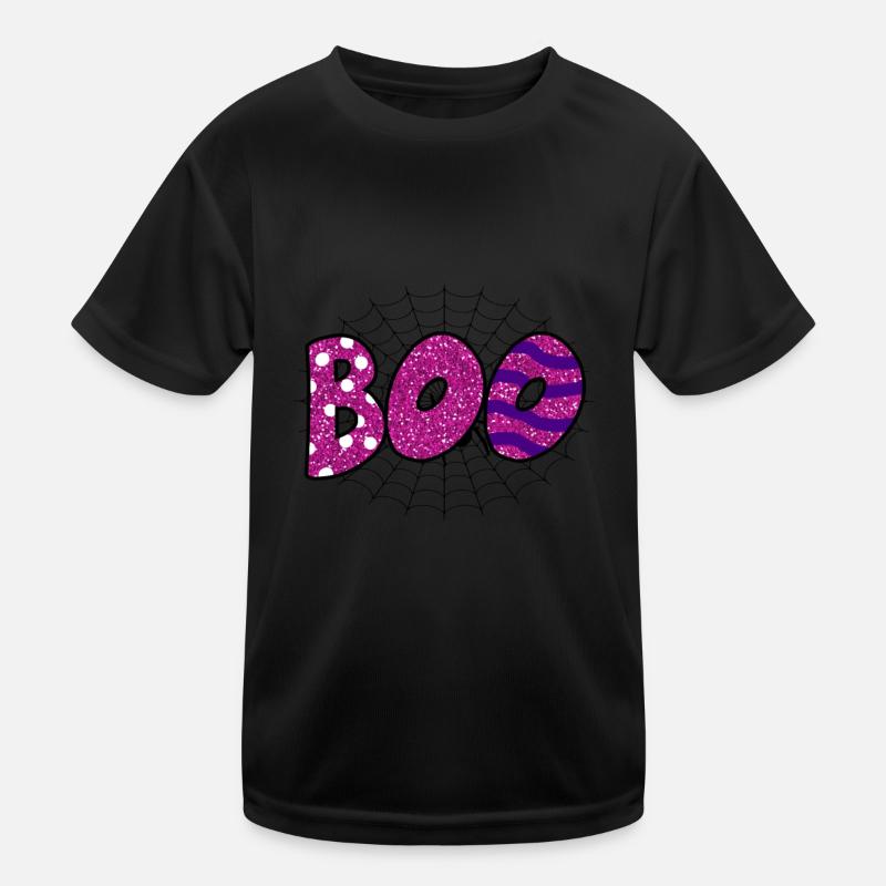 Halloween Boo Spider Web Kids Functional T-Shirt