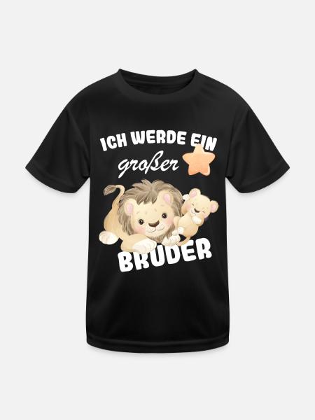 Announcing offspring | I'm going to be a big brother in 2025 - Kids Functional T-Shirt - black - Front