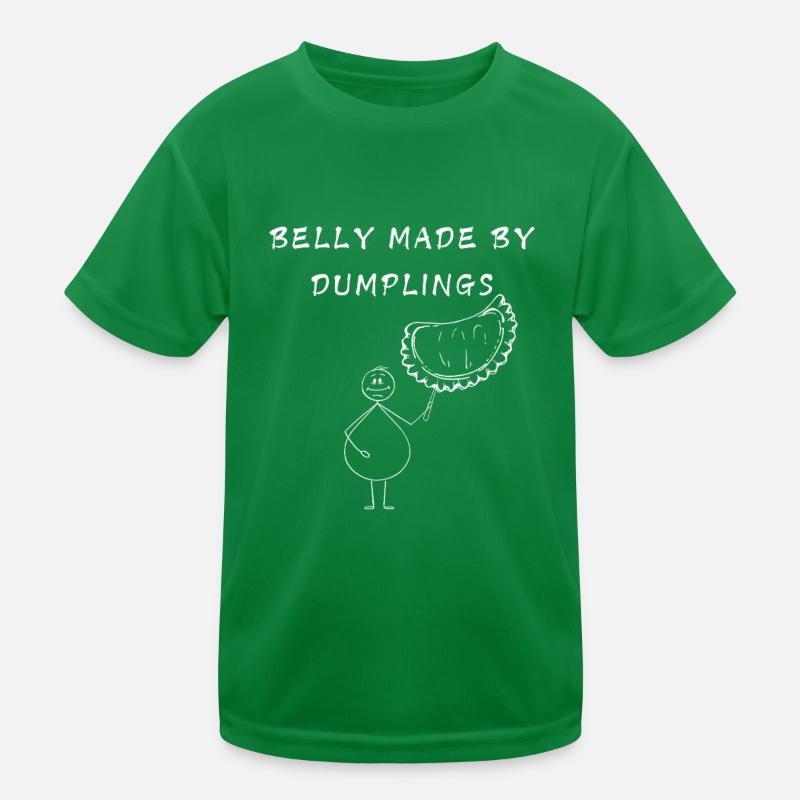Belly Made By Pierogi Dumplings Funny Design Kids Functional T-Shirt
