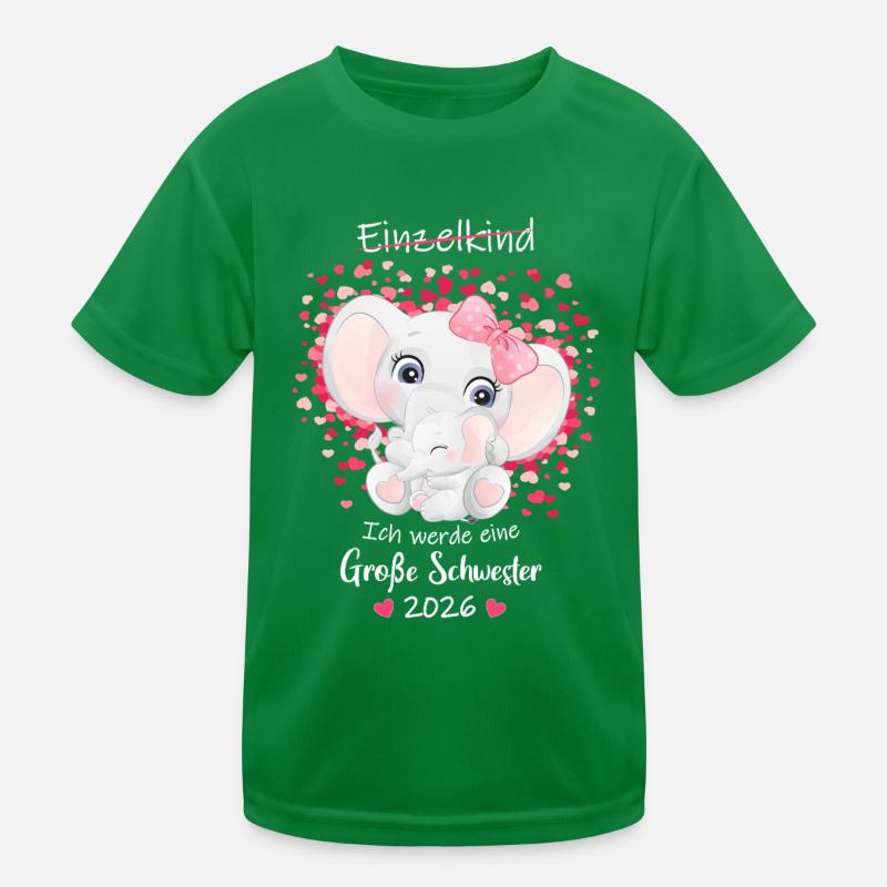 Nachwuchs Verkünden Ich Werde Große Schwester 2026 Kinder Funktions-T-Shirt