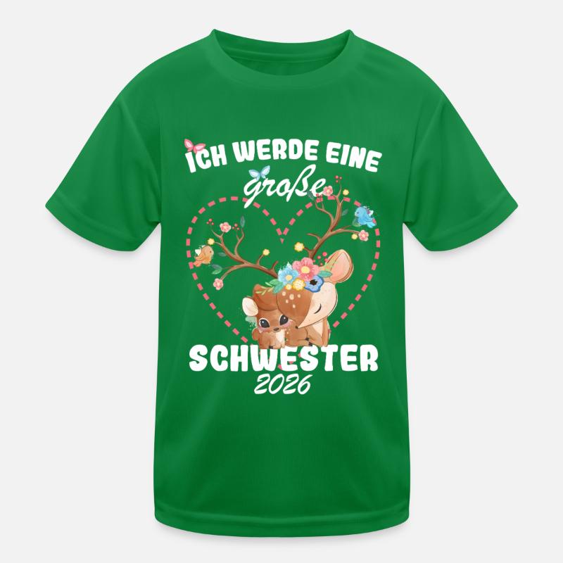 Nachwuchs Verkünden Ich Werde Große Schwester 2026 Kinder Funktions-T-Shirt