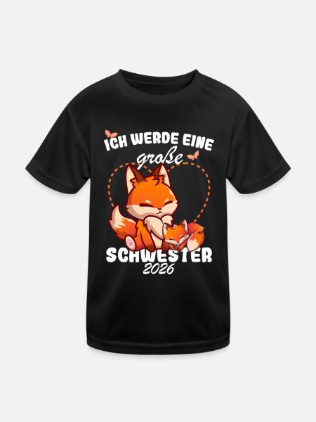 Announcing offspring I'm going to be a big sister in 2026 - Kids Functional T-Shirt - black - Front