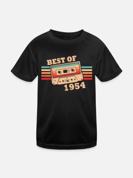 Best Of 1954 Vintage Retro Cassette - Kids Functional T-Shirt - black - Front