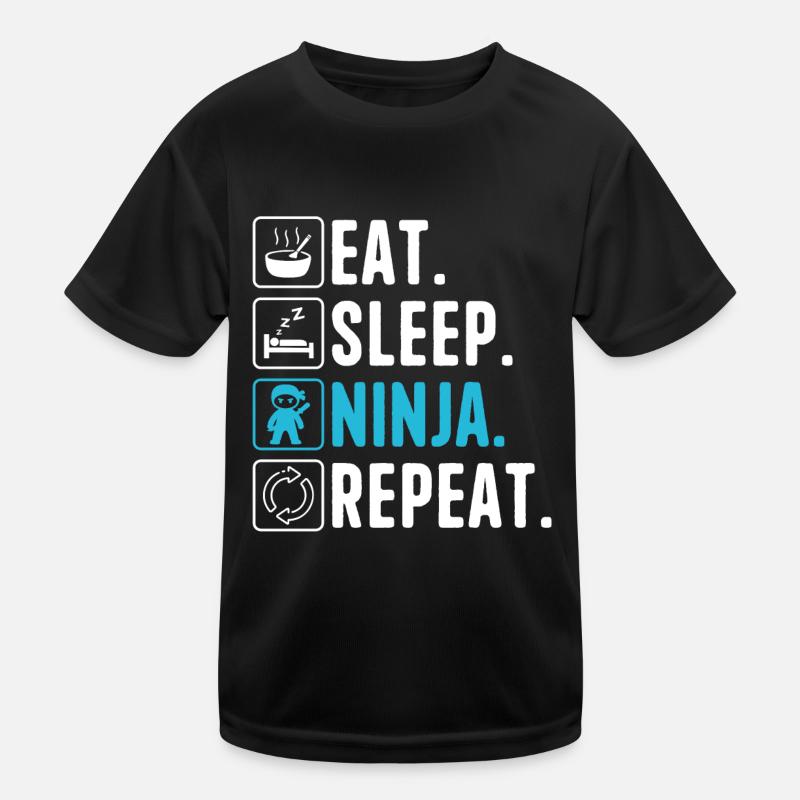 Eat Sleep Ninja Repeat Ninja Karate Junge Ninja Kinder Funktions-T-Shirt