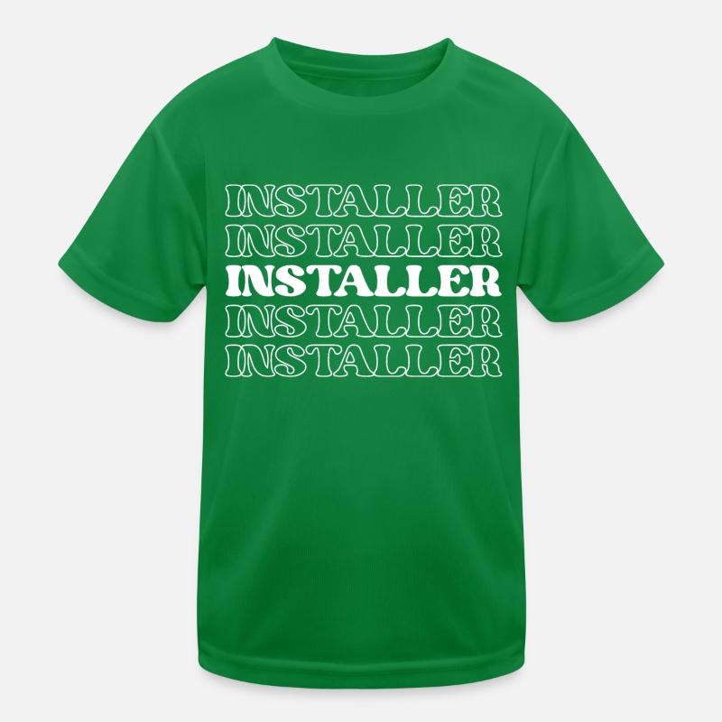 Installer Technician Fitter Assembler Fixer Kids Functional T-Shirt