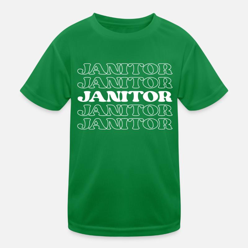 Janitor Custodian Cleaner Maintenance Worker Kids Functional T-Shirt