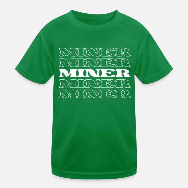 Miner Ore Digger Mine Worker Rockhound Extractor Kids Functional T-Shirt