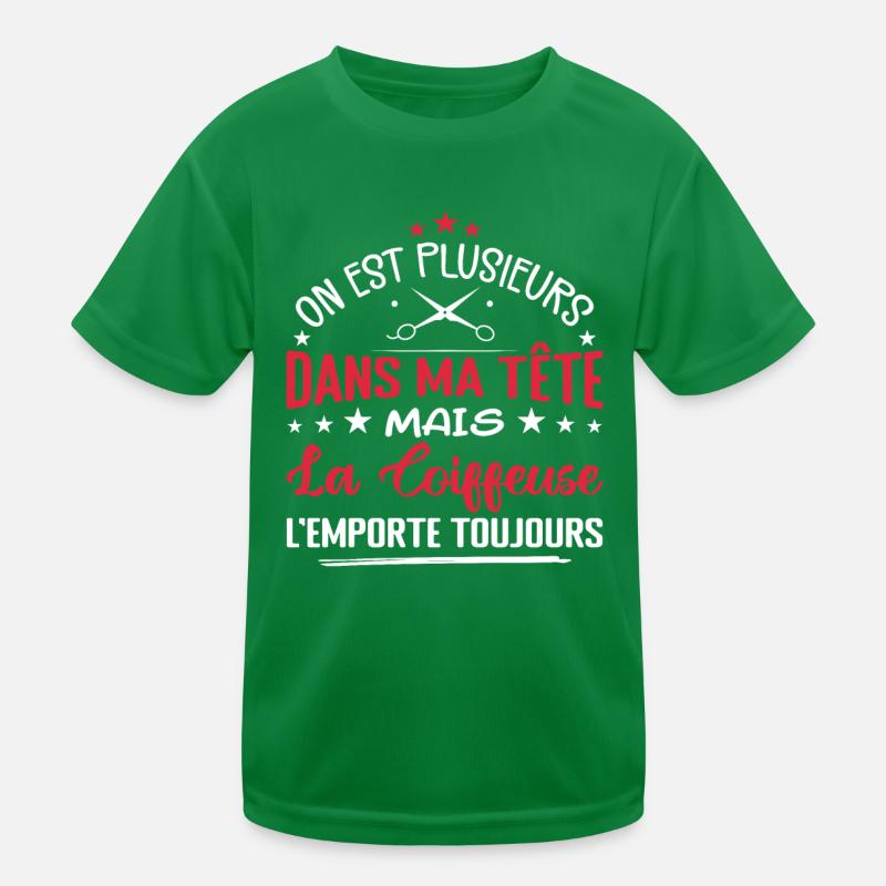 Coiffeuse Humour Plusieurs Dans Ma Tête Droles T-shirt sport Enfant