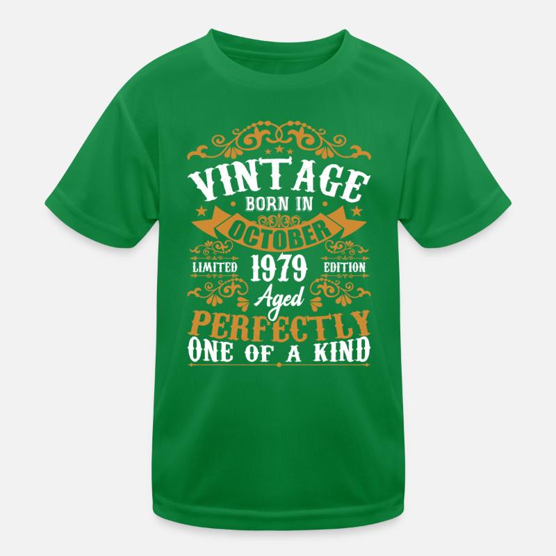 October 1979 Birthday Gift 1979 October Kids Functional T-Shirt