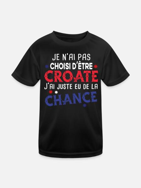 Croate Croatie Europe Cadeau Pays Humour Dubrovnik - T-shirt sport Enfant - noir - Devant