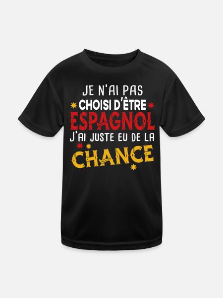 Espagnol Espagne Homme Chance Cadeau Pays Humour - T-shirt sport Enfant - noir - Devant