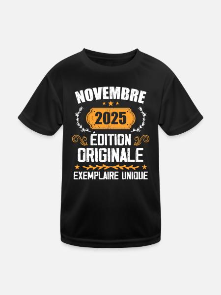 Cadeau D'anniversaire En Novembre 2025 - 2025 - T-shirt sport Enfant - noir - Devant