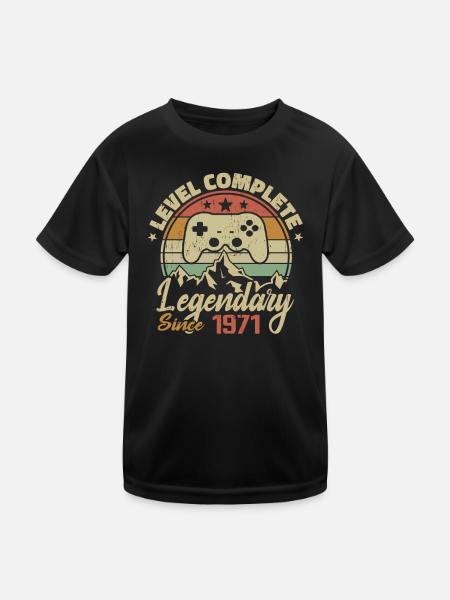 Cadeau D'anniversaire 1971 Niveau Complete - 1971 - T-shirt sport Enfant - noir - Devant