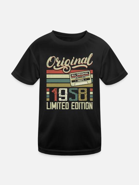 Vintage 1958 Retro 1958 Birthday Gift - Kids Functional T-Shirt - black - Front
