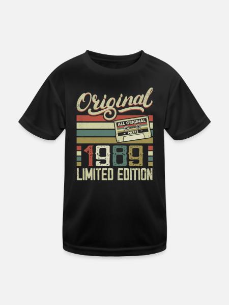 Vintage 1989 Retro Birthday Gift 1989 - Kids Functional T-Shirt - black - Front