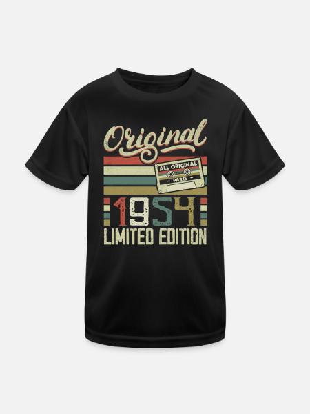 Vintage 1954 Retro Birthday Gift 1954 - Kids Functional T-Shirt - black - Front