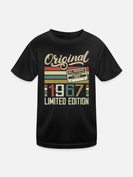 Jahrgang 1967 Retro Geburtstagsgeschenk 1967 - Kinder Funktions-T-Shirt - Schwarz - Vorne
