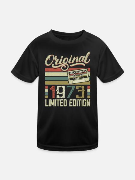 Jahrgang 1973 Retro Geburtstagsgeschenk 1973 - Kinder Funktions-T-Shirt - Schwarz - Vorne