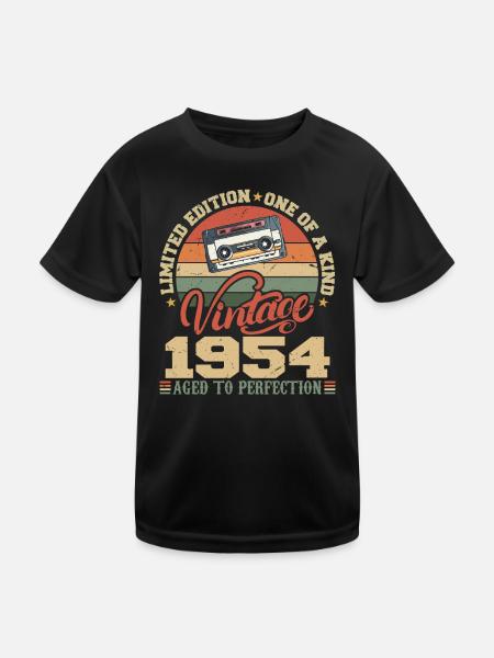 Vintage 1954 Cadeau D'anniversaire Retro 1954 - T-shirt sport Enfant - noir - Devant