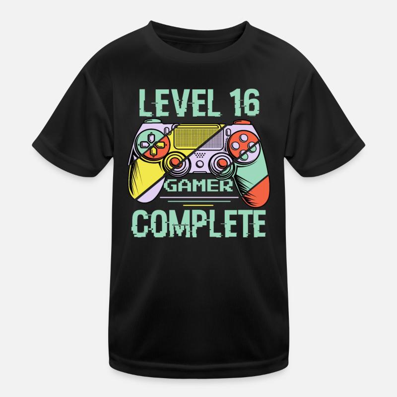 Level 16 Complete 16 Years Gamer Level 16 Complete Kids Functional T-Shirt
