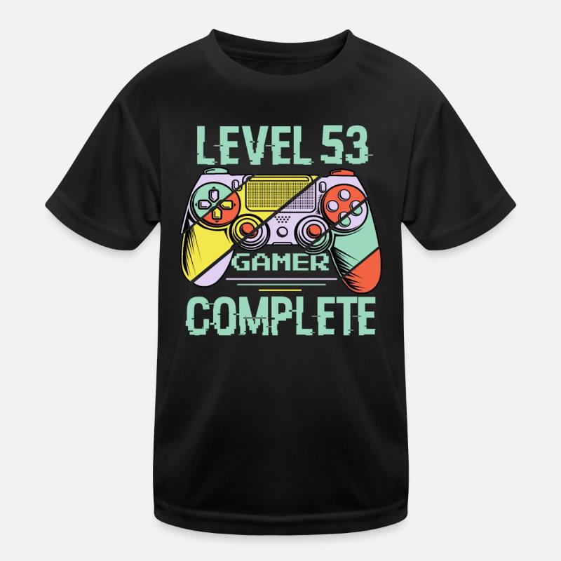 Niveau 53 complète 53 Ans Gamer Level 53 Complete T-shirt sport Enfant