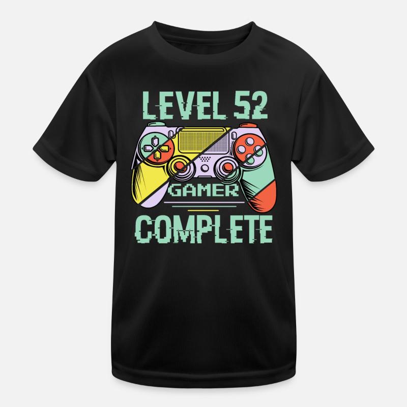Level 52 Complete 52 Years Old Gamer Level 52 Complete Kids Functional T-Shirt