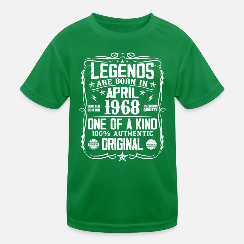 Legends Were Born In April 1968 - Gift 1968 Kids Functional T-Shirt