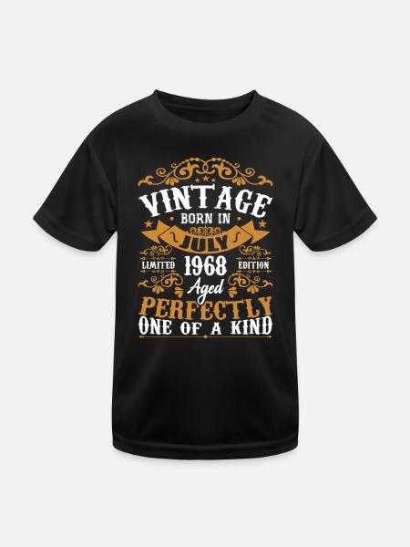 Jahrgang Juli 1968 Geburtstagsgeschenk Juli 1968 - Kinder Funktions-T-Shirt - Schwarz - Vorne