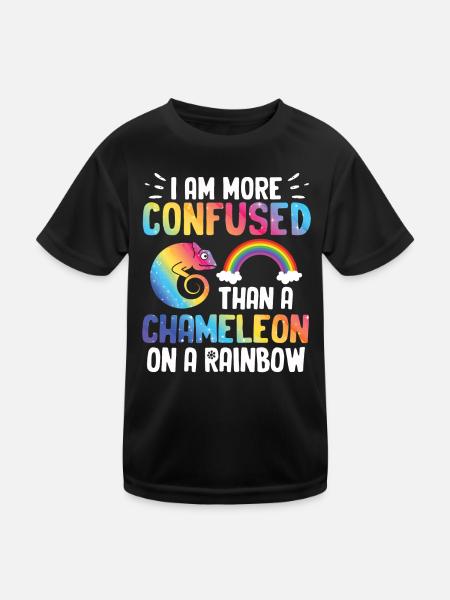 I'm more confused than a chameleon - Kids Functional T-Shirt - black - Front