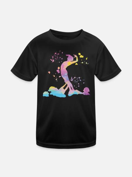 Artistic Swim Team Synchronschwimmen - Kinder Funktions-T-Shirt - Schwarz - Vorne