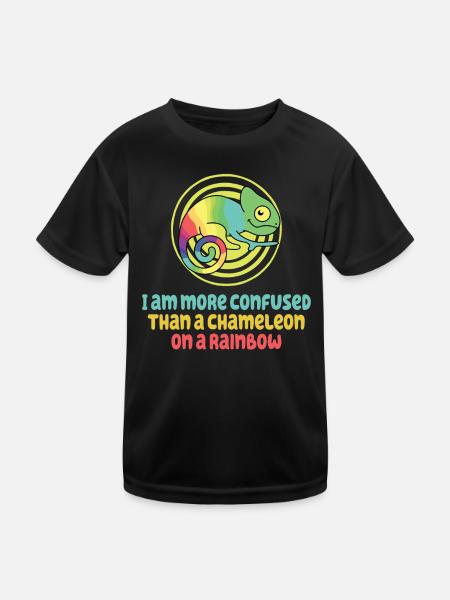 I'm more confused than a chameleon - Kids Functional T-Shirt - black - Front