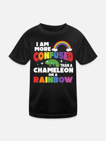 I'm more confused than a chameleon - Kids Functional T-Shirt - black - Front