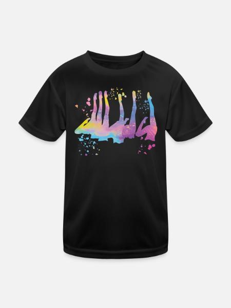 Artistic Swim Team Synchronschwimmen - Kinder Funktions-T-Shirt - Schwarz - Vorne
