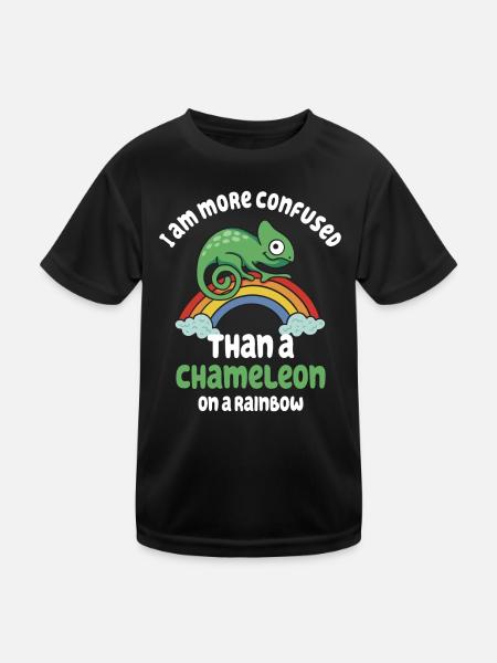 I'm more confused than a chameleon - Kids Functional T-Shirt - black - Front