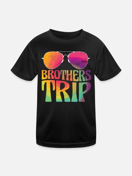 Sibling Brothers Journey - Kids Functional T-Shirt - black - Front